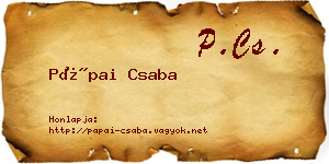 Pápai Csaba névjegykártya