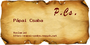 Pápai Csaba névjegykártya