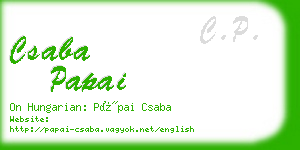 csaba papai business card